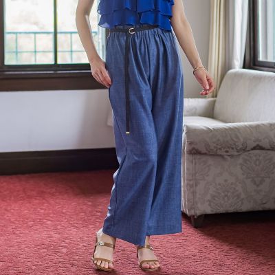 ＜Viaggio Blu (Women)＞ハイテンションワイドパンツ≪洗濯機で洗える≫