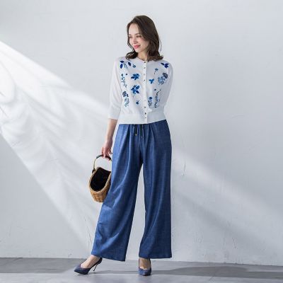 Viaggio Blu ワイドパンツ ネイビー VIAGGIO BLU - Viaggio Blu ワイドパンツ ネイビーの通販 by