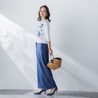 ハイテンションワイドパンツ≪洗濯機で洗える≫ | Viaggio Blu