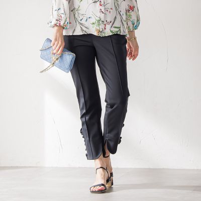 ♡ビアッジョブルー♡ Viaggio Blu グラシエウォームプレスパンツ 裾フリルパンツ≪洗濯機で洗える≫ | Viaggio Blu (Women