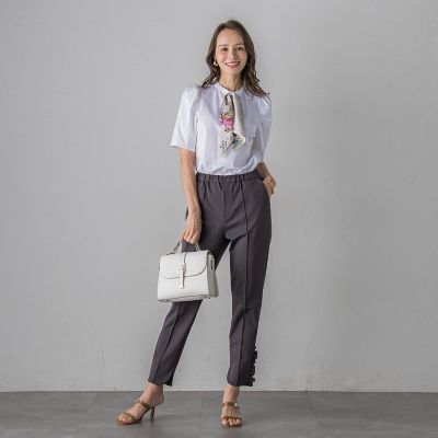 ♡ビアッジョブルー♡ Viaggio Blu グラシエウォームプレスパンツ 裾フリルパンツ≪洗濯機で洗える≫ | Viaggio Blu (Women