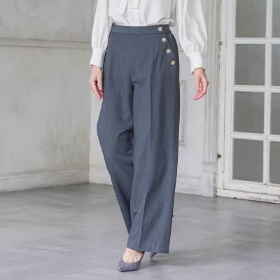 キラキラボタンワイドパンツ≪手洗い可能≫ | Viaggio Blu (Women