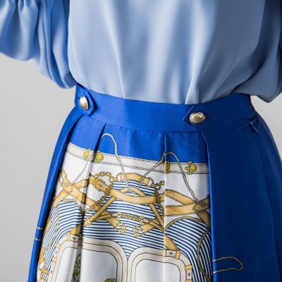 マリンパネルプリントスカート≪洗濯機で洗える≫