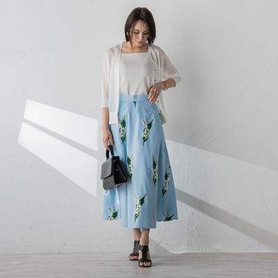 スズラン刺繍サーキュラースカート