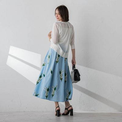 スズラン刺繍サーキュラースカート | Viaggio Blu (Women
