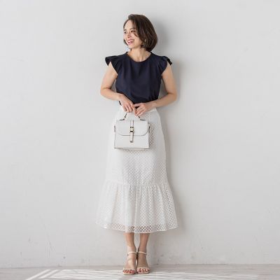 オパールドットティアードスカート≪手洗い可能≫