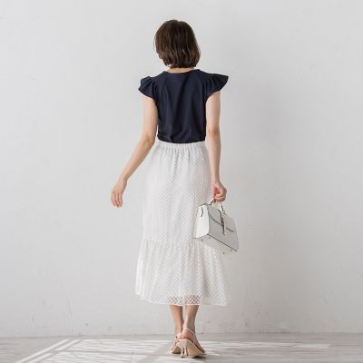 オパールドットティアードスカート≪手洗い可能≫