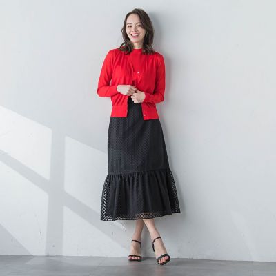 オパールドットティアードスカート≪手洗い可能≫