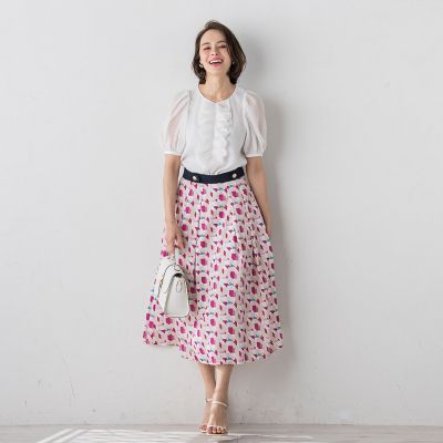 ジオメトリックスカート≪セットアップ対応／洗濯機で洗える≫