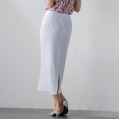 フルジップジャケット　ストレッチスカート　セットアップ　春夏　サイズS ホワイト 超ストレッチスーツ】清涼タイトスカート【セットアップ着用可