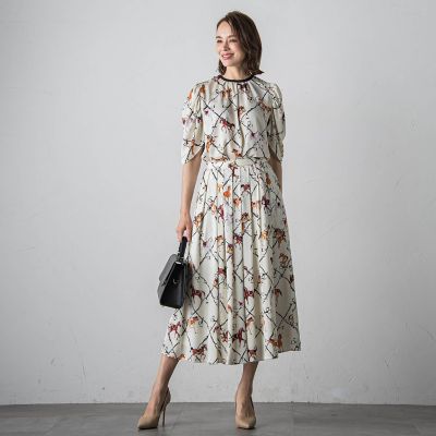 ホースプリントスカート≪セットアップ対応／洗濯機で洗える