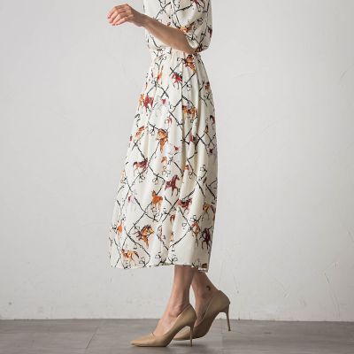 ホースプリントスカート≪セットアップ対応／洗濯機で洗える