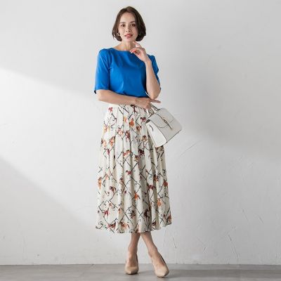 ホースプリントスカート≪セットアップ対応／洗濯機で洗える