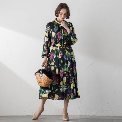 【ＷＥＢ限定カラーあり】フルーツプリントスカート≪セットアップ対応／洗濯機で洗える≫