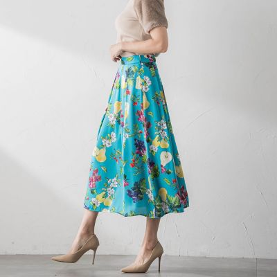 【ＷＥＢ限定カラーあり】フルーツプリントスカート≪セットアップ対応／洗濯機で洗える≫