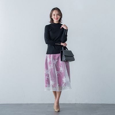 オーガンフロッキースカート | Viaggio Blu (Women)/ビアッジョブルー