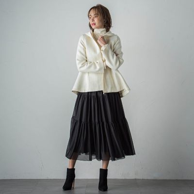 マットトリコットティアードスカート≪洗濯機で洗える
