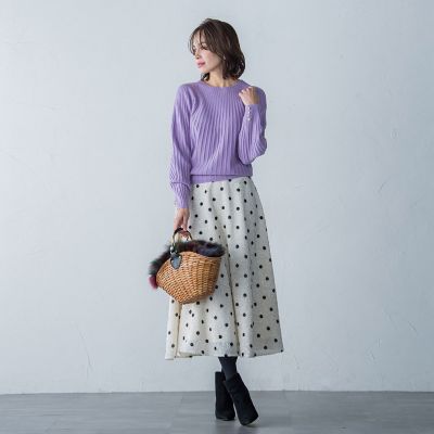フェザージャガードドットスカート≪洗濯機で洗える≫ | Viaggio