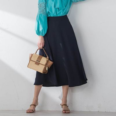 ＜Viaggio Blu (Women)＞スムージーサテンサーキュラースカート≪洗濯機で洗える≫