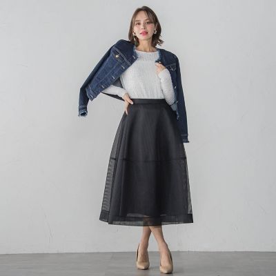 ダンボールフレアスカート≪洗濯機で洗える≫ | Viaggio Blu (Women