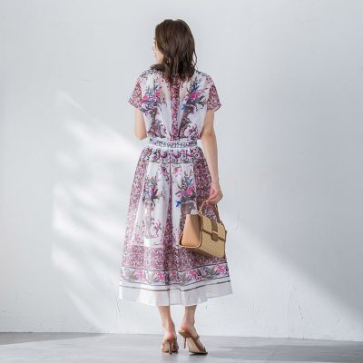 イタリアンタイル柄スカート≪洗濯機で洗える≫