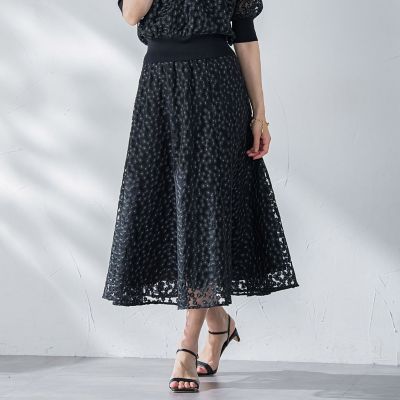 ＜Viaggio Blu (Women)＞ミニフラワーチュールレーススカート≪洗濯機で洗える≫