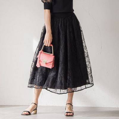 ＜Viaggio Blu (Women)＞フェザーフラワースカート≪洗濯機で洗える≫