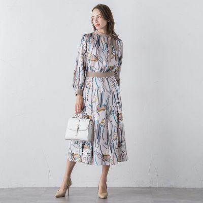 ビアッジョブルー チェーンプリントスカート M ★新品★定価26,400円 ビアッジョブルー Viaggio Blu チェーンプリントスカート≪洗濯機で