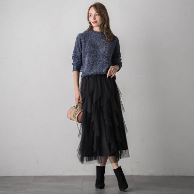 新色追加】ラッフルチュールスカート | Viaggio Blu (Women