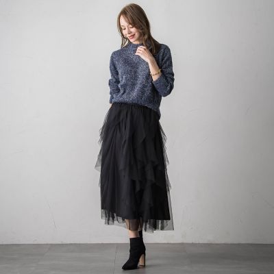 ビアッジョブルー　チュールスカート 新色追加】ラッフルチュールスカート | Viaggio Blu (Women