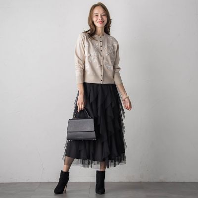 新色追加】ラッフルチュールスカート | Viaggio Blu (Women