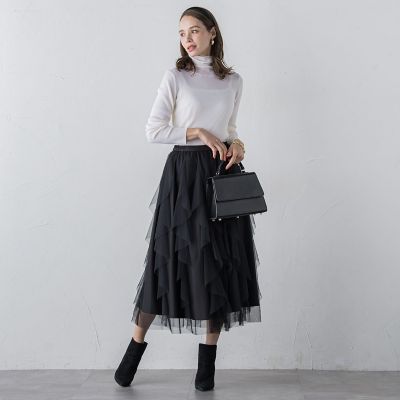 新色追加】ラッフルチュールスカート | Viaggio Blu (Women