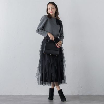 新色追加】ラッフルチュールスカート | Viaggio Blu (Women