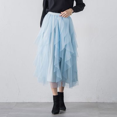 ビアッジョブルー　チュールスカート 新色追加】ラッフルチュールスカート | Viaggio Blu (Women
