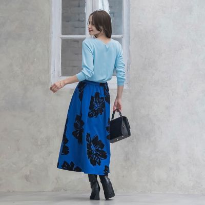 ビッグフラワーフロッキースカート | Viaggio Blu (Women)/ビアッジョ