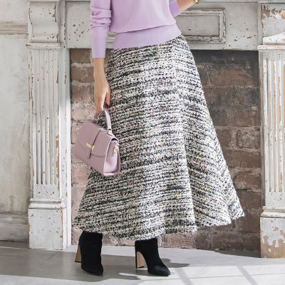 Viaggio Blu (Women)/ビアッジョブルー CLARENSONミックスツイードスカート 24ブラック系その他 ロングスカート【三越伊勢丹/公式】