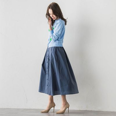 フロントボタンタフタスカート | Viaggio Blu (Women)/ビアッジョ