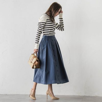 フロントボタンタフタスカート | Viaggio Blu (Women)/ビアッジョ