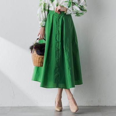 ＜Viaggio Blu (Women)＞フロントボタンタフタスカート