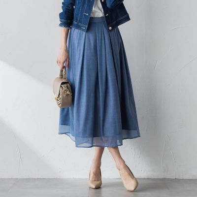 ＜Viaggio Blu (Women)＞オーガンジーデニムスカート