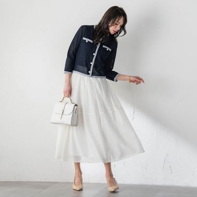 ラッセルレースチェックスカート | Viaggio Blu (Women)/ビアッジョ