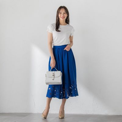 レースエンブロイダリースカート | Viaggio Blu (Women)/ビアッジョ