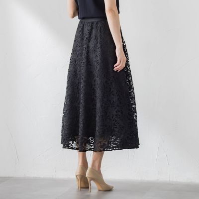【美品】Viaggio blu レーステープスカート ビアッジョブルー フレア フラワーレーススカート | Viaggio Blu (Women)/ビアッジョブルー