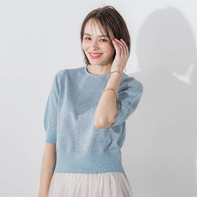 ビアッジョブルー Viaggio Blu シャイニーラメプルオーバー