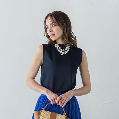 ＜Viaggio Blu (Women)＞ＬＵＣＩＮＤＡノースリーブニット≪手洗い可能≫