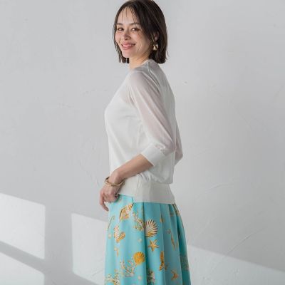 ＬＵＣＩＮＤＡ５分袖カーディガン≪手洗い可能≫