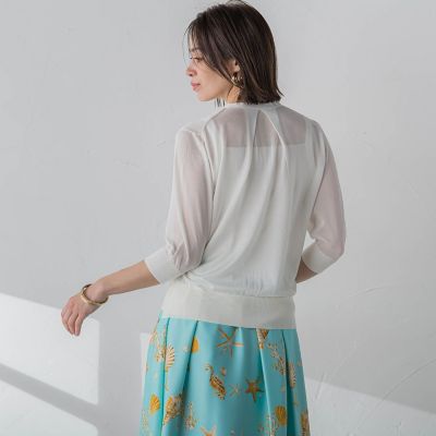 ＬＵＣＩＮＤＡ５分袖カーディガン≪手洗い可能≫