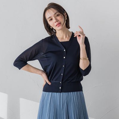 ＬＵＣＩＮＤＡ５分袖カーディガン≪手洗い可能≫