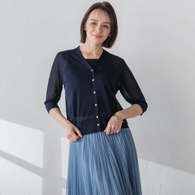ＬＵＣＩＮＤＡ５分袖カーディガン≪手洗い可能≫