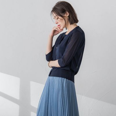 ＬＵＣＩＮＤＡ５分袖カーディガン≪手洗い可能≫